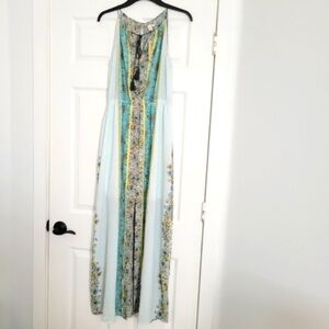 Francesca's Boho Blue, White & Yellow Dress Size Medium - NWT